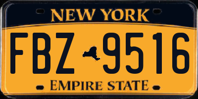 NY license plate FBZ9516