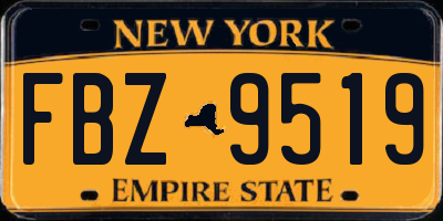 NY license plate FBZ9519