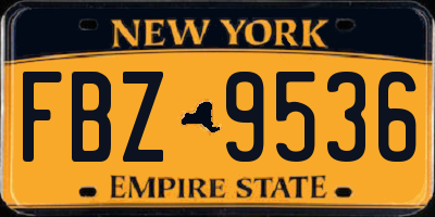 NY license plate FBZ9536