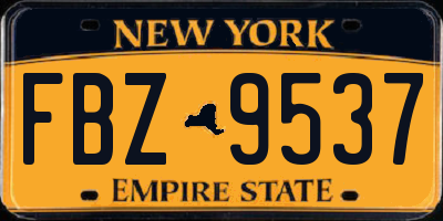 NY license plate FBZ9537