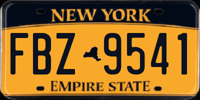 NY license plate FBZ9541