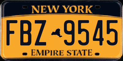 NY license plate FBZ9545