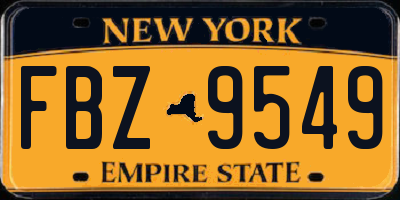 NY license plate FBZ9549