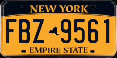 NY license plate FBZ9561