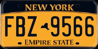 NY license plate FBZ9566