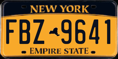 NY license plate FBZ9641
