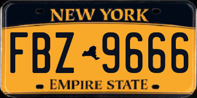 NY license plate FBZ9666