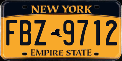 NY license plate FBZ9712