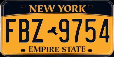 NY license plate FBZ9754