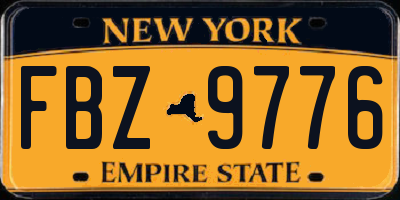 NY license plate FBZ9776