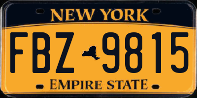 NY license plate FBZ9815
