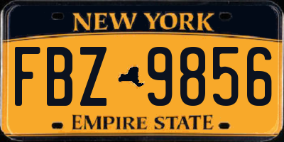 NY license plate FBZ9856