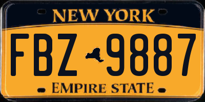 NY license plate FBZ9887
