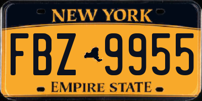 NY license plate FBZ9955