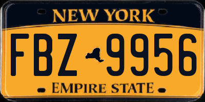 NY license plate FBZ9956