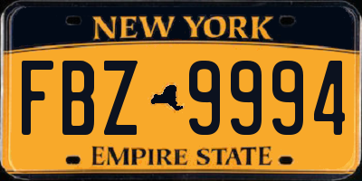 NY license plate FBZ9994