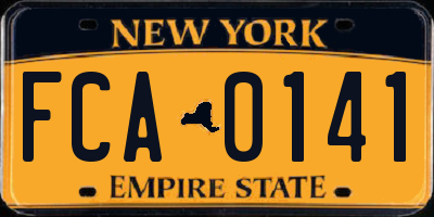 NY license plate FCA0141