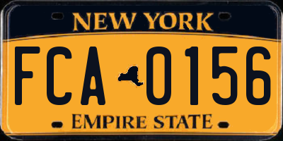 NY license plate FCA0156