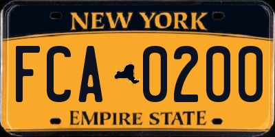 NY license plate FCA0200