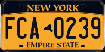NY license plate FCA0239