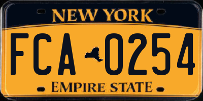 NY license plate FCA0254