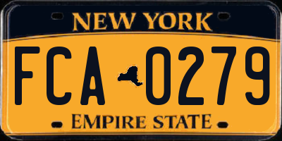 NY license plate FCA0279