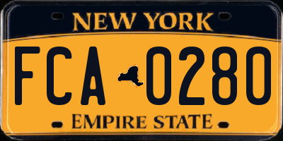NY license plate FCA0280