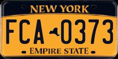 NY license plate FCA0373