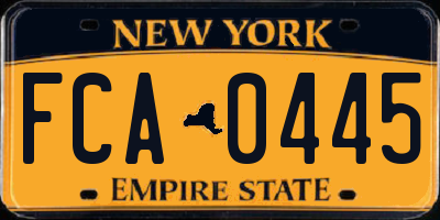 NY license plate FCA0445