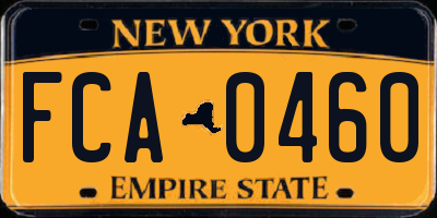 NY license plate FCA0460