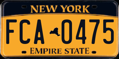 NY license plate FCA0475