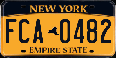 NY license plate FCA0482
