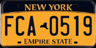 NY license plate FCA0519