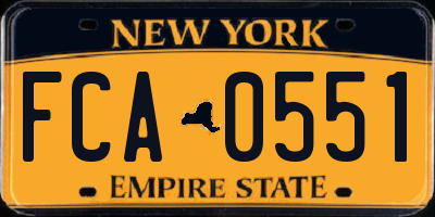 NY license plate FCA0551