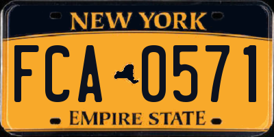 NY license plate FCA0571