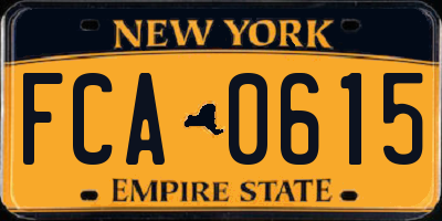 NY license plate FCA0615