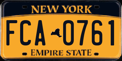 NY license plate FCA0761