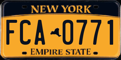 NY license plate FCA0771