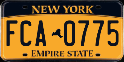 NY license plate FCA0775