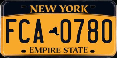 NY license plate FCA0780