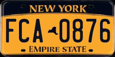 NY license plate FCA0876