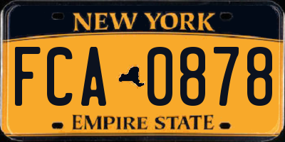 NY license plate FCA0878