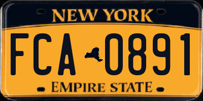 NY license plate FCA0891