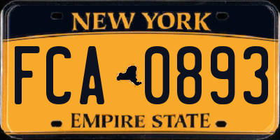 NY license plate FCA0893