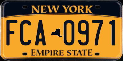 NY license plate FCA0971