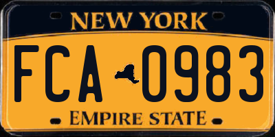 NY license plate FCA0983