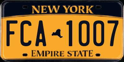 NY license plate FCA1007