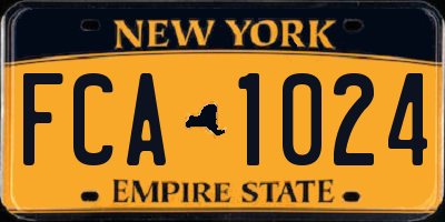 NY license plate FCA1024