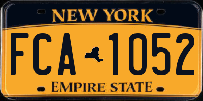 NY license plate FCA1052
