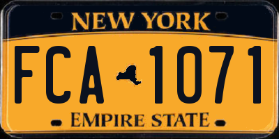 NY license plate FCA1071